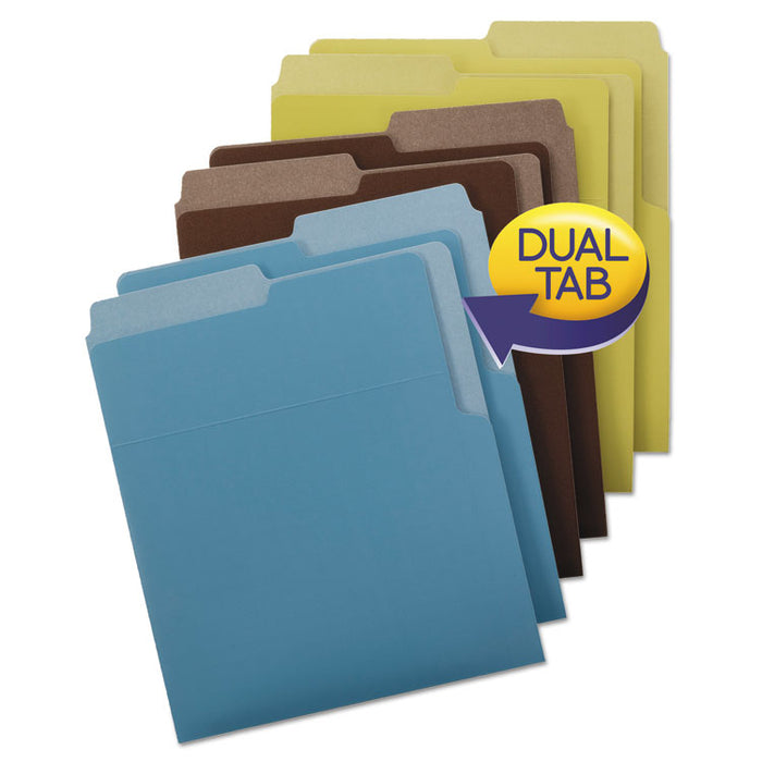 Organized Up Heavyweight Vertical File Folders, 1/2-Cut Tabs, Letter Size, Assorted, 6/Pack