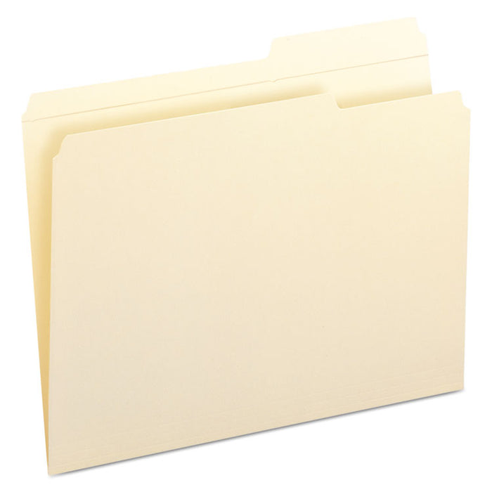Reinforced Guide Height File Folders, 2/5-Cut Tabs: Right Position, Letter Size, 0.75" Expansion, Manila, 100/Box