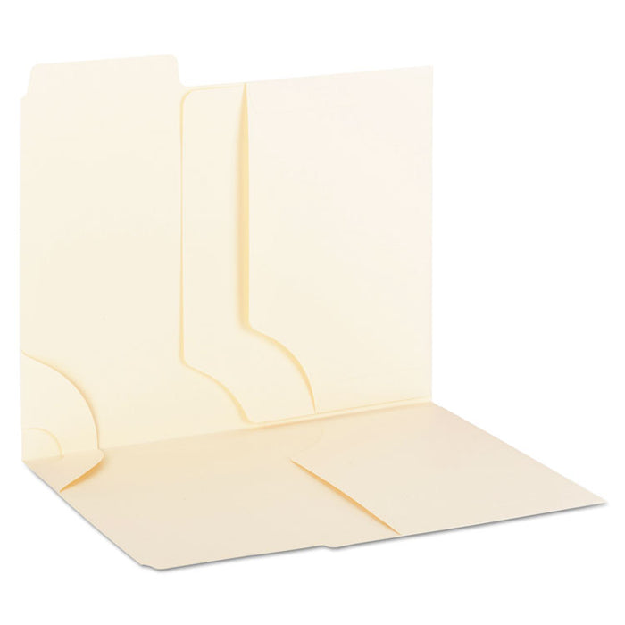 3-in-1 SuperTab Section Folders, 1/3-Cut Tabs, Left Position, Letter Size, Manila, 12/Pack
