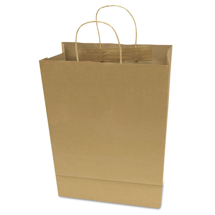 Premium Shopping Bag, 12" x 6.5" x 17", Brown Kraft, 50/Box