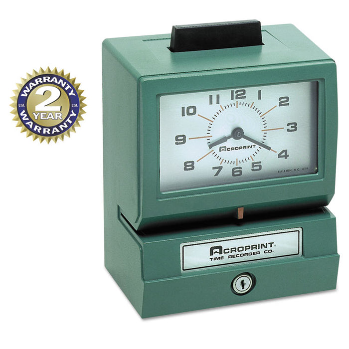 Model 125 Analog Manual Print Time Clock with Month/Date/0-12 Hours/Minutes
