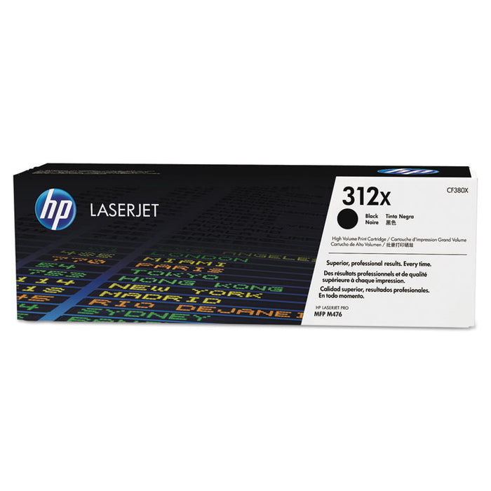 HP 312X, (CF380X) High Yield Black Original LaserJet Toner Cartridge