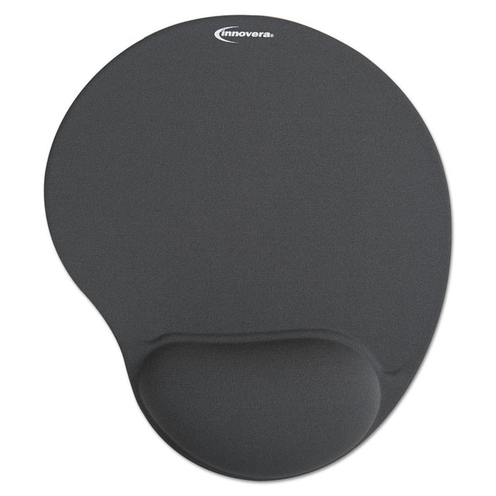 Mouse Pad w/Gel Wrist Pad, Nonskid Base, 10-3/8 x 8-7/8, Gray