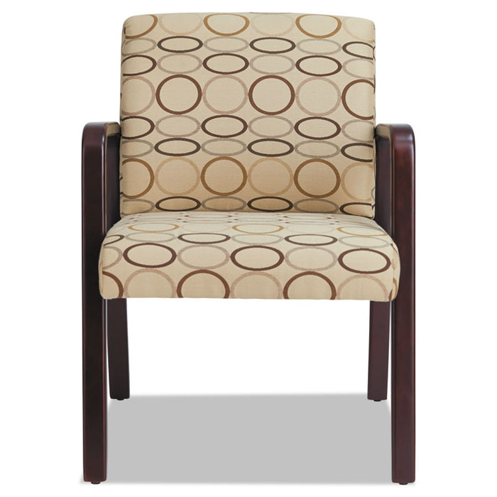 Alera Reception Lounge WL Series Guest Chair, 24.21" x 24.8" x 32.67", Tan Seat/Back, Mahogany Base