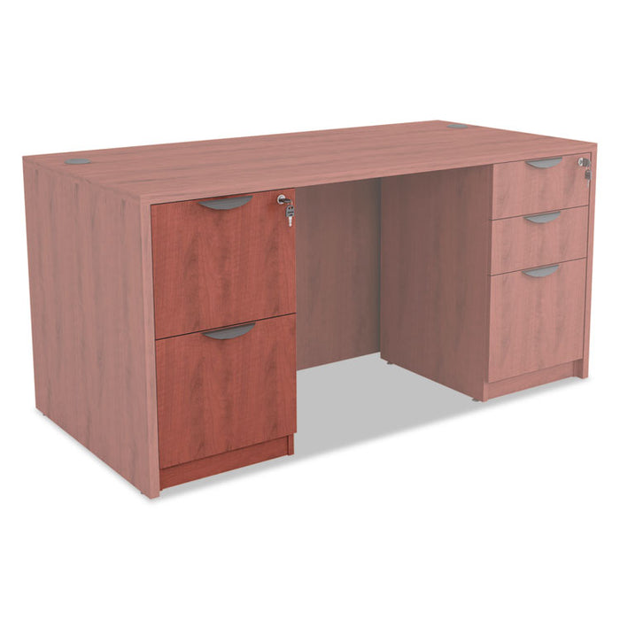 Alera Valencia Series Full Pedestal File, Left/Right, 2 Legal/Letter-Size File Drawers, Medium Cherry, 15.63" x 20.5" x 28.5"