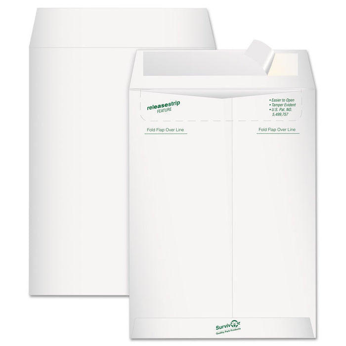 Lightweight 14 lb Tyvek Catalog Mailers, #10 1/2, Square Flap, Redi-Strip Adhesive Closure, 9 x 12, White, 15/Pack