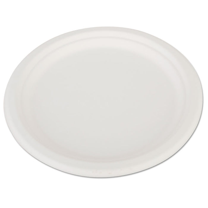 ChampWare Heavyweight Bagasse Dinnerware, Plate, 10", White, 500/Carton