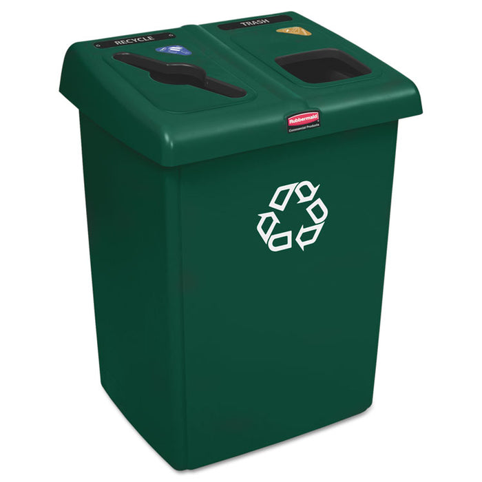 Glutton Recycling Station, Two-Stream, 46 gal, Green