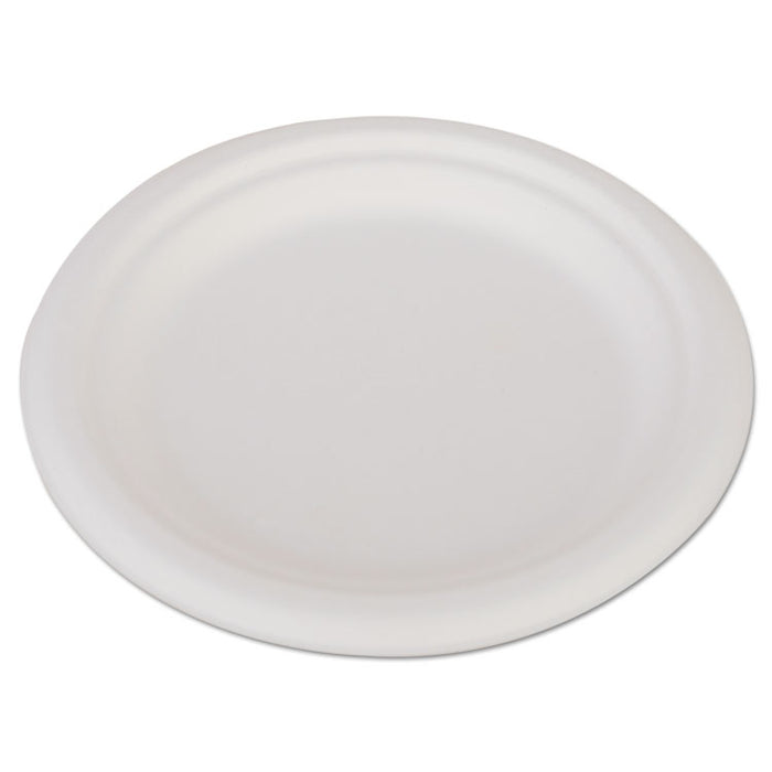 ChampWare Heavyweight Bagasse Dinnerware, Plate, 6", White, 1000/Carton