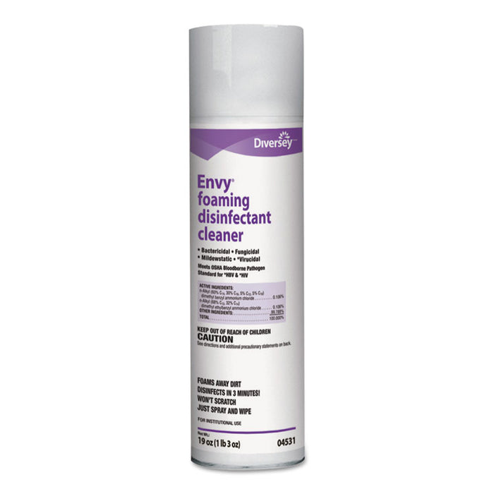 Envy Foaming Disinfectant Cleaner, Lavender Scent, 19 oz Aerosol Spray, 12/Carton