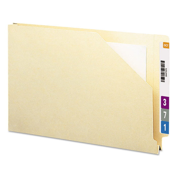 End Tab Jackets with Reinforced Tabs, Straight Tab, Legal Size, 14-pt Manila, 50/Box