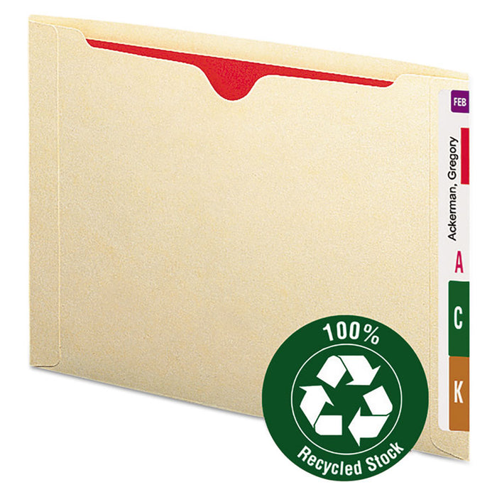 100% Recycled End Tab Jackets, Straight Tab, Letter Size, Manila, 50/Box