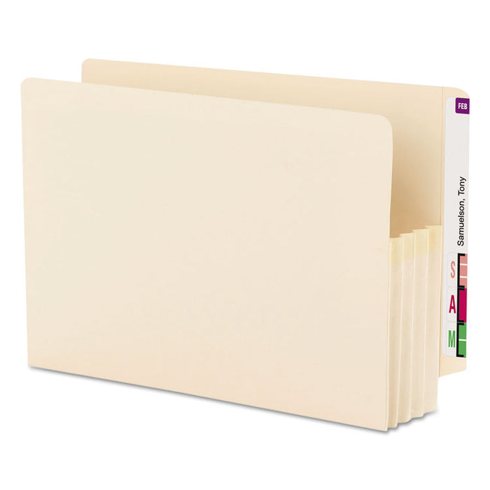 Manila End Tab File Pockets, 3.5" Expansion, Legal Size, Manila, 25/Box