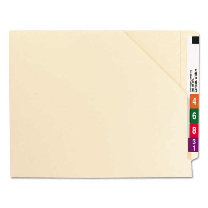 End Tab Jackets with Reinforced Tabs, Straight Tab, Letter Size, 11-pt Manila, 100/Box