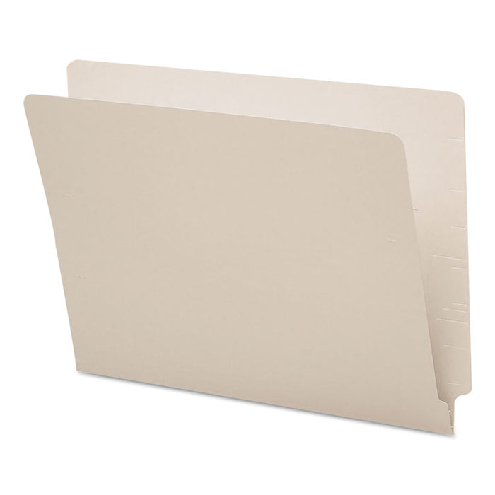 Shelf-Master Reinforced End Tab Colored Folders, Straight Tabs, Letter Size, 0.75" Expansion, Gray, 100/Box