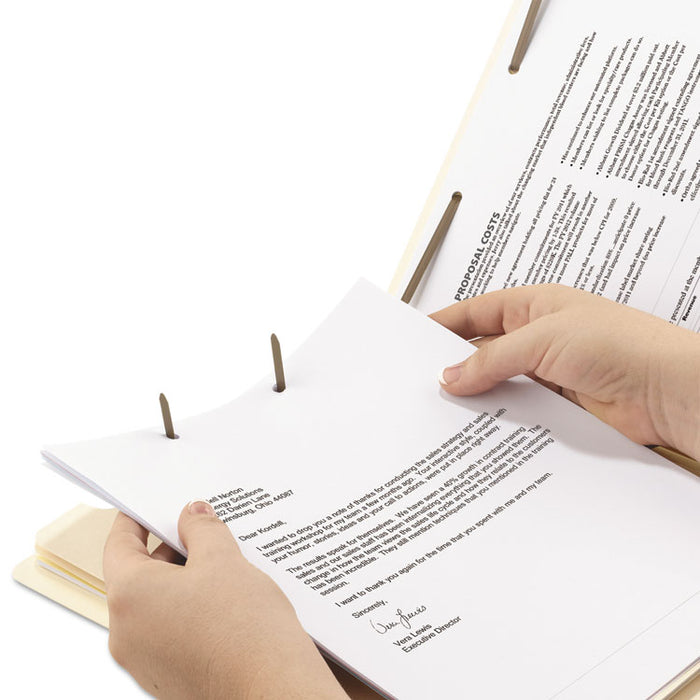 Manila End Tab Classification Folders, 2 Dividers, Letter Size, Manila, 10/Box