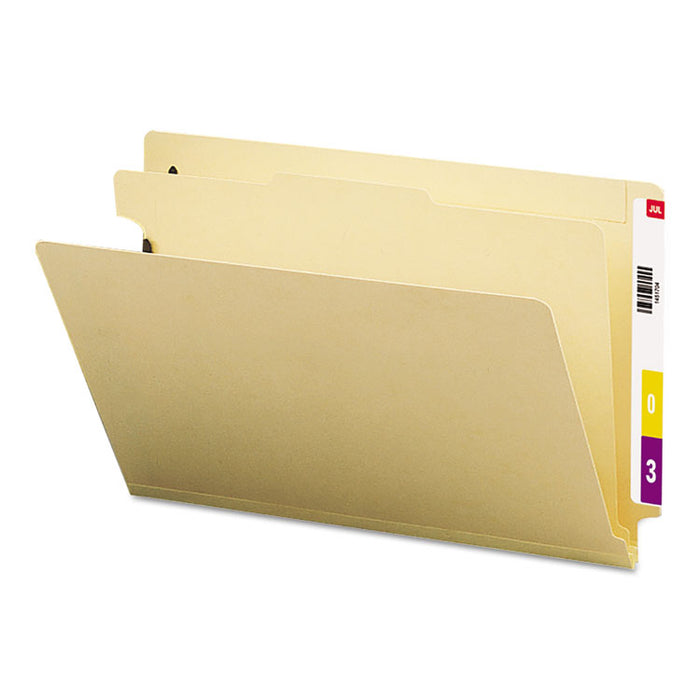 Manila End Tab Classification Folders, 1 Divider, Legal Size, Manila, 10/Box