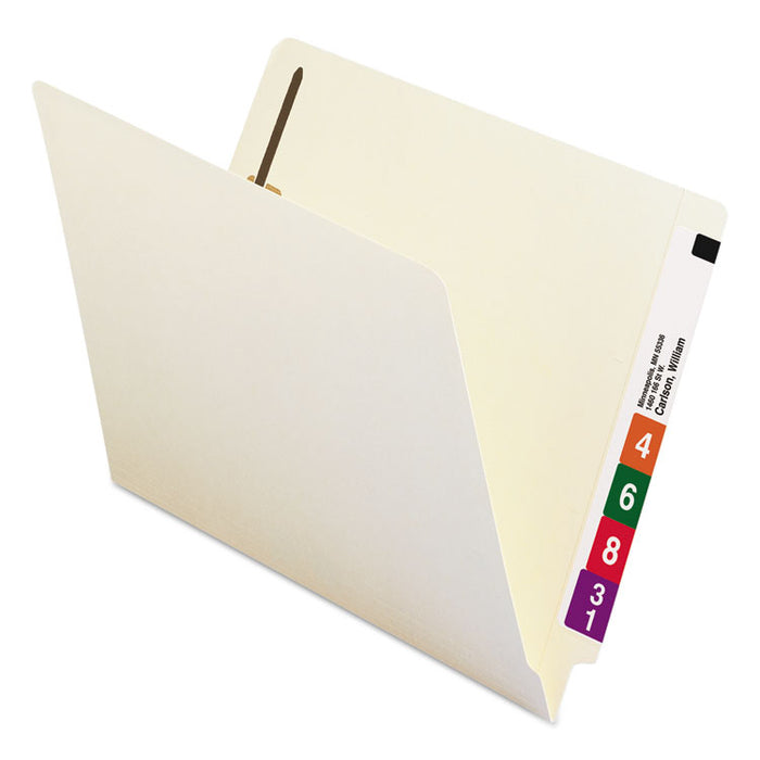 Heavyweight Manila End Tab Fastener Folders with Interior Front-Cover Pocket, 1 Fastener, Letter Size, Manila, 50/Box