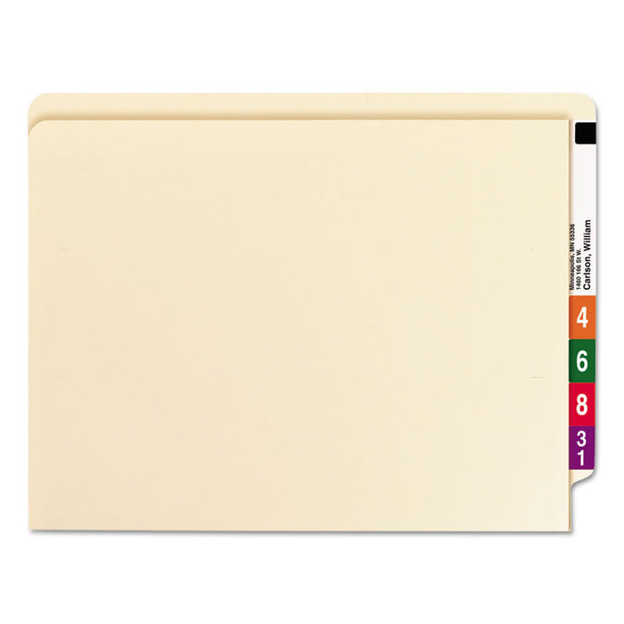 Heavyweight Manila End Tab Fastener Folders with Interior Front-Cover Pocket, 1 Fastener, Letter Size, Manila, 50/Box