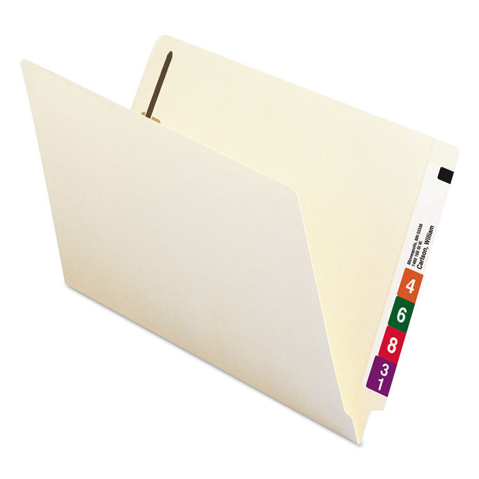 Manila End Tab Fastener Folders with Reinforced Tabs, 11-pt Stock, 2 Fasteners, Legal Size, Manila Exterior, 50/Box