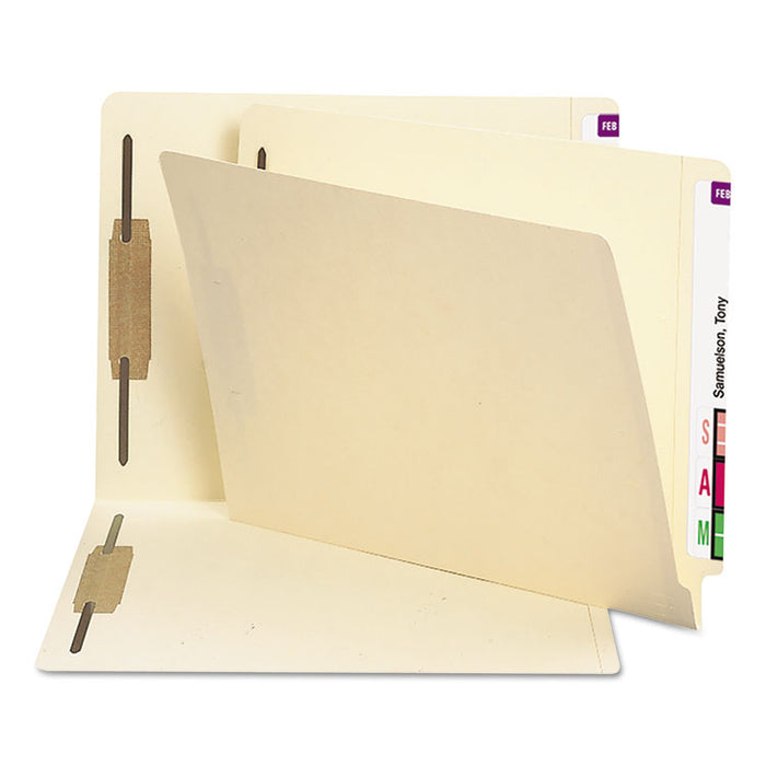 Manila End Tab 2-Fastener Folders with Reinforced Tabs, 0.75" Expansion, Straight Tab, Letter Size, 11 pt. Manila, 250/Box