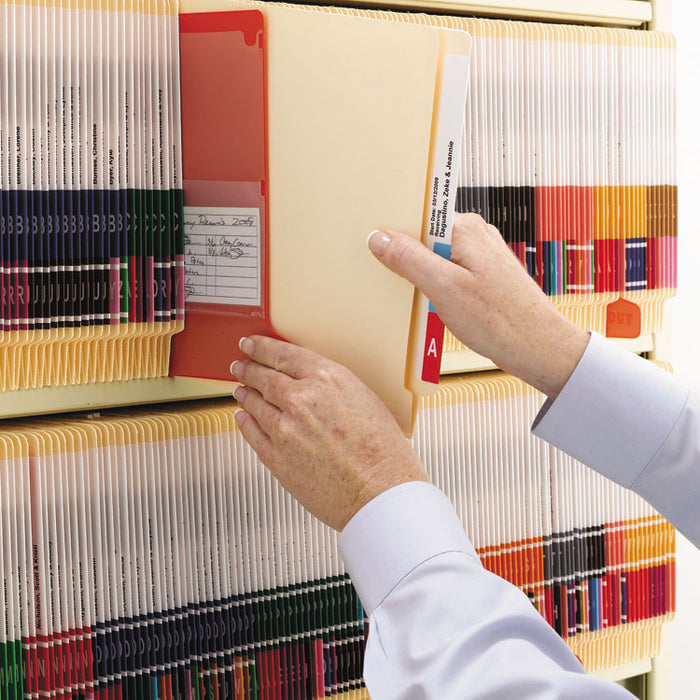 Fastener Folder w/ Divider, 1 Divider, Letter Size, Manila, 50/Box