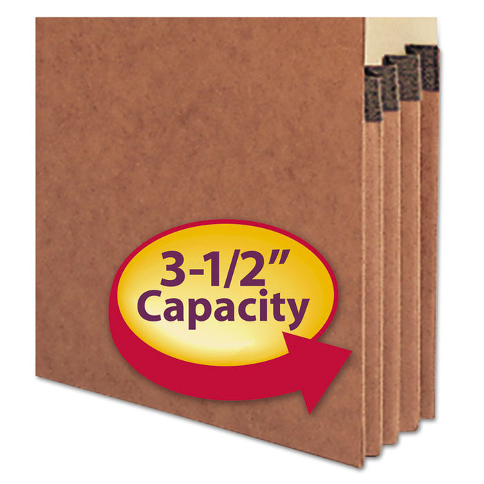 Redrope Drop-Front End Tab File Pockets, 3.5" Expansion, Letter Size, Redrope, 10/Box