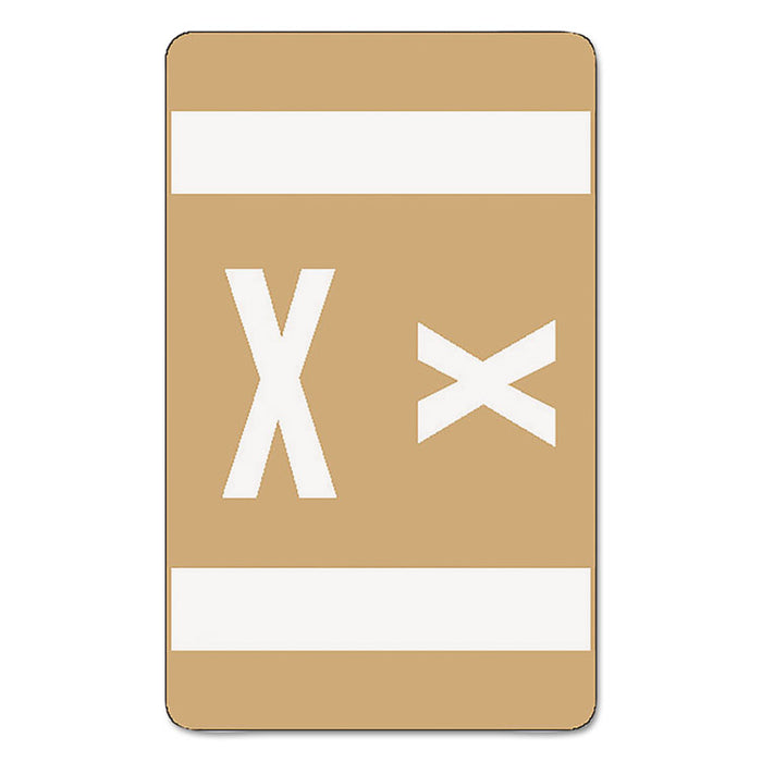 AlphaZ Color-Coded Second Letter Alphabetical Labels, X, 1 x 1.63, Light Brown, 10/Sheet, 10 Sheets/Pack