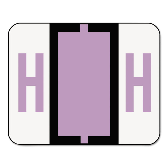 A-Z Color-Coded End Tab Filing Labels, H, 1 x 1.25, White, 500/Roll