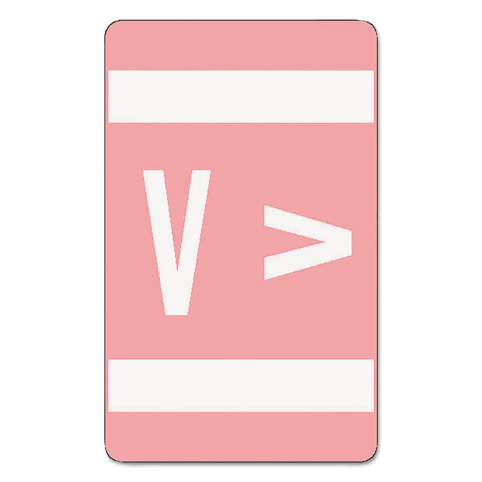 AlphaZ Color-Coded Second Letter Alphabetical Labels, V, 1 x 1.63, Pink, 10/Sheet, 10 Sheets/Pack