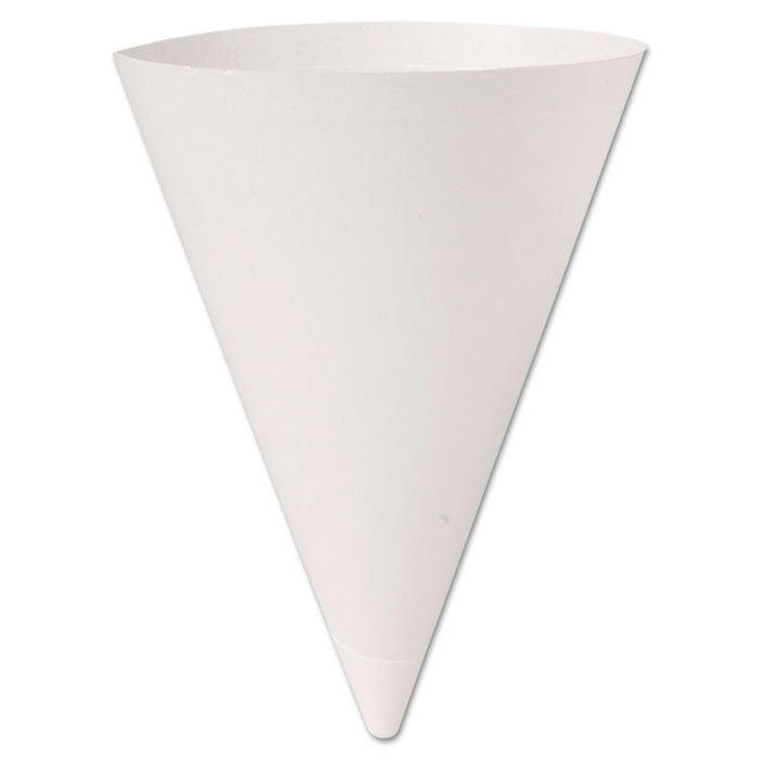 Bare Treated Paper Cone Water Cups, 7 oz, White, 250/Bag, 20 Bags/Carton