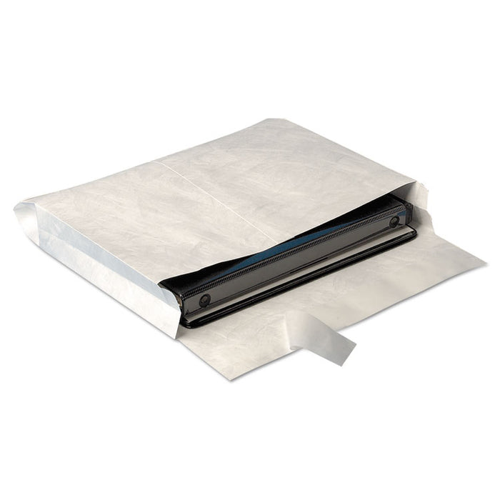 Lightweight 14 lb Tyvek Open End 2" Expansion Mailers, #13 1/2, Square Flap, Redi-Strip Closure, 10 x 13, White, 25/Box