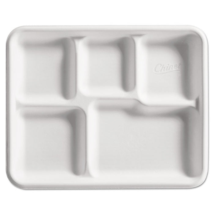 Heavy-Weight Fiber Café Tray, 5-Compartment, 8 1/2x10 1/2, 125/BG, 4 BG/CT