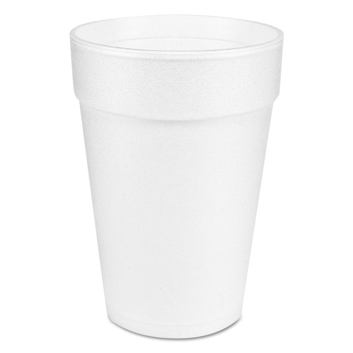 Large Foam Drink Cup, 14 oz, Hot/Cold, White, 25/Bag, 40 Bags/Carton