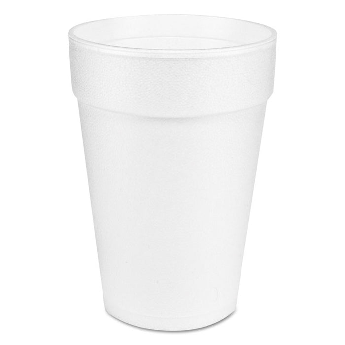Large Foam Drink Cup, 14 oz, Hot/Cold, White, 25/Bag, 40 Bags/Carton