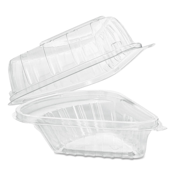Showtime Clear Hinged Containers, Pie Wedge, 6 2/3 oz, Plastic, 125/PK, 2 PK/CT