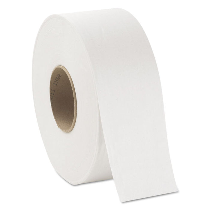 JRT Jumbo Bath Tissue, Septic Safe, 2-Ply, White, 3" x 750 ft, 12/Carton