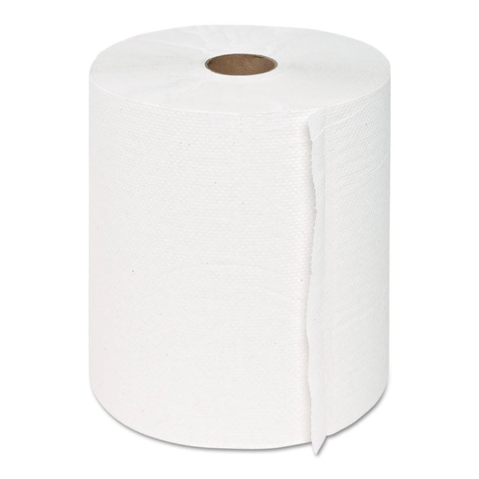 Hardwound Roll Towels, 1-Ply, White, 8" x 600 ft, 12 Rolls/Carton