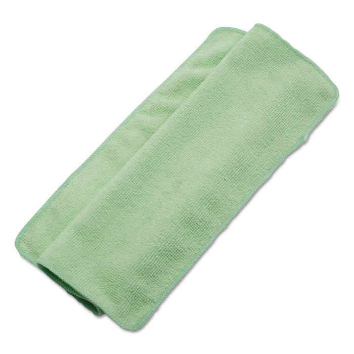 Lightweight Microfiber Cleaning Cloths, Green,16 x 16, 24/Pack