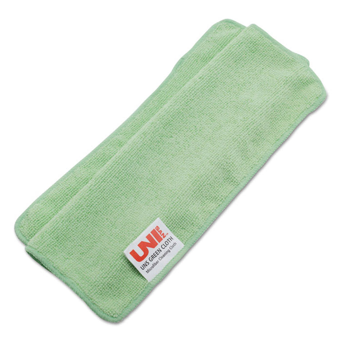 Lightweight Microfiber Cleaning Cloths, Green,16 x 16, 24/Pack