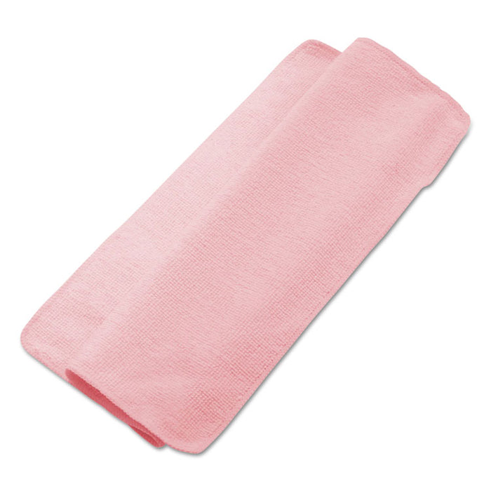 Lightweight Microfiber Cleaning Cloths, Pink, 16 x 16, 24/Pack
