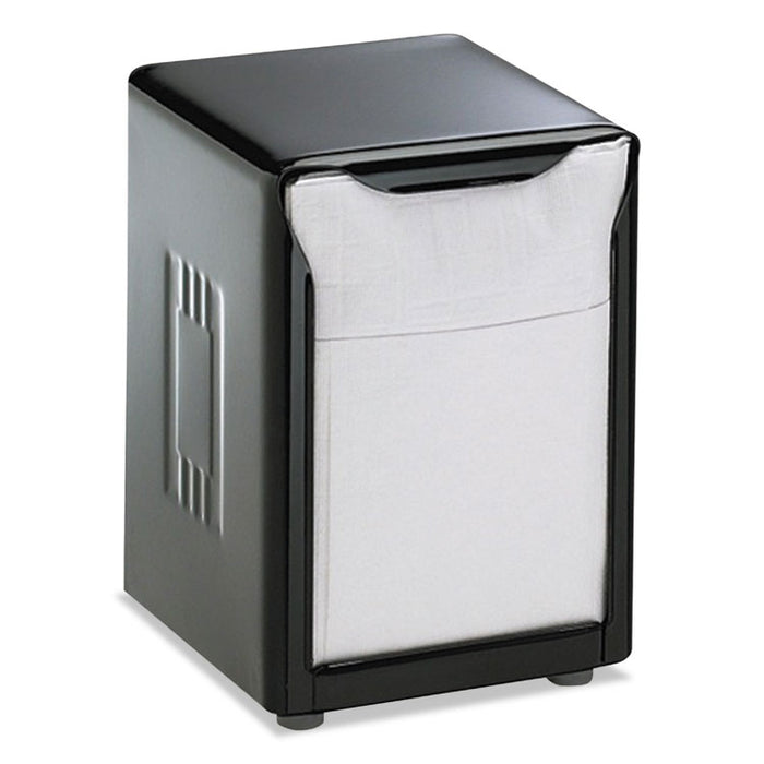 Tabletop Napkin Dispenser, Low Fold, 3.75 x 4 x 5.5, Capacity: 150, Black