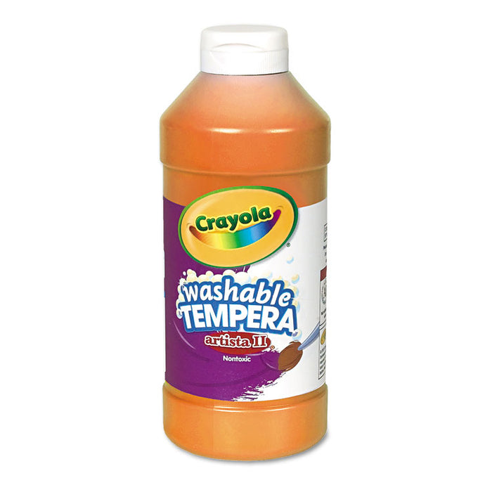 Artista II Washable Tempera Paint, Orange, 16 oz