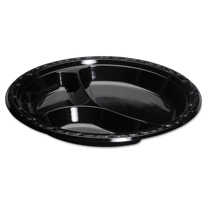 Silhouette Plastic Dinnerware, Plate, 10.25 in, Black, 100/PK, 4 PK/CT