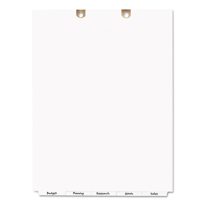 Write & Erase Tab Dividers for Classification Folders, Bottom Tab, 5-Tab, Letter