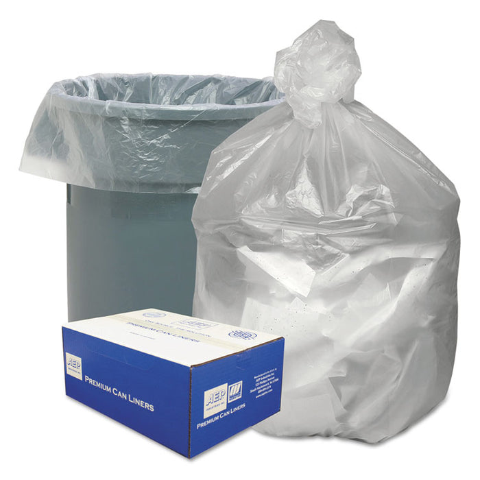 Waste Can Liners, 33 gal, 9 microns, 33" x 39", Natural, 500/Carton