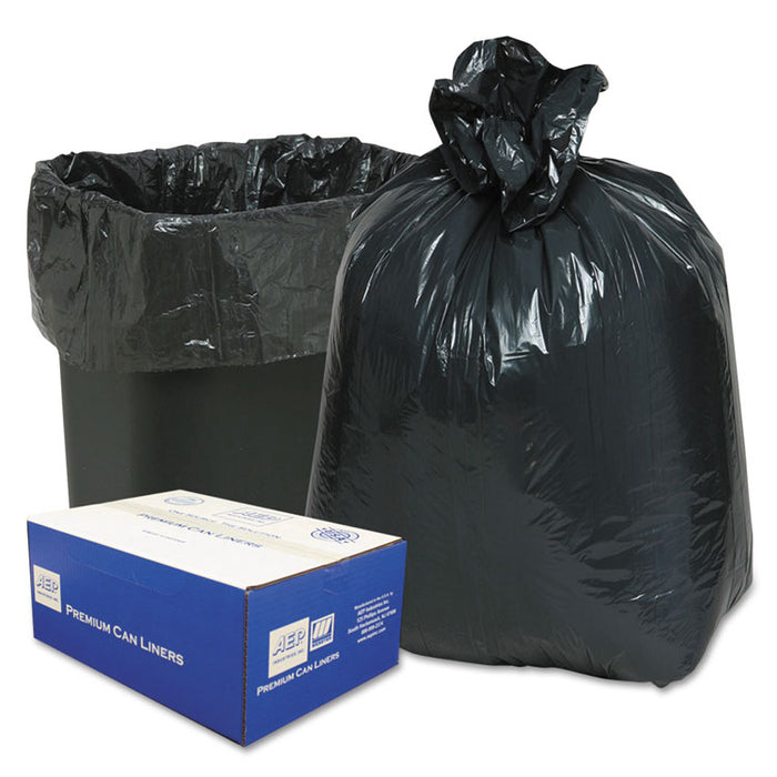 Linear Low-Density Can Liners, 16 gal, 0.6 mil, 24" x 33", Black, 500/Carton