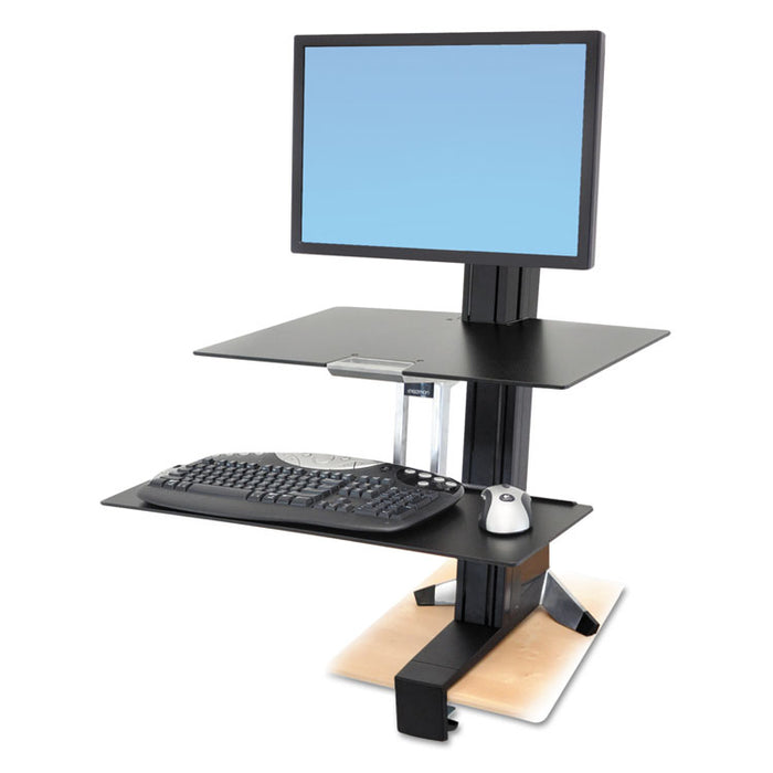 WorkFit-S Sit-Stand Workstation with Worksurface, LCD HD Monitor, Aluminum/Black
