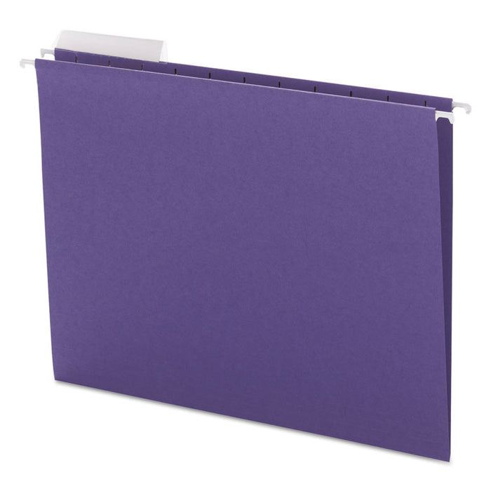 Color Hanging Folders with 1/3 Cut Tabs, Letter Size, 1/3-Cut Tab, Purple, 25/Box