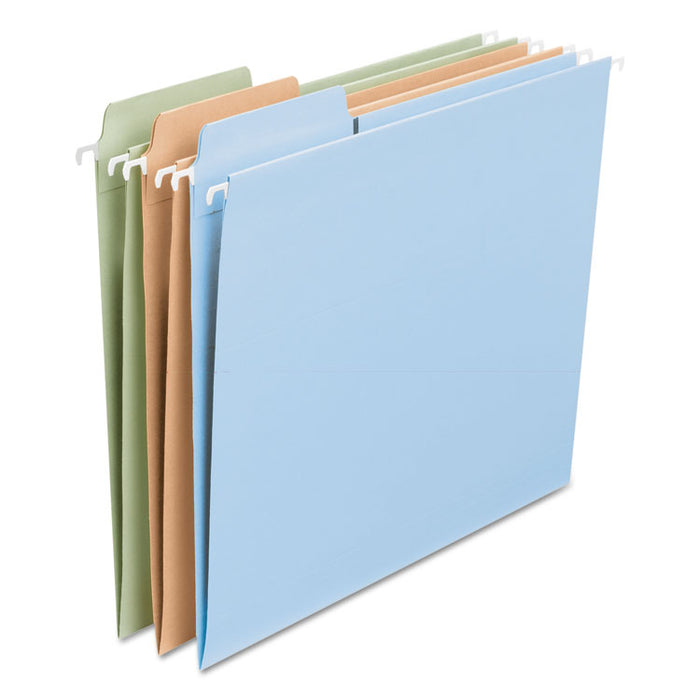 FasTab Hanging Folders, Letter Size, 1/3-Cut Tab, Assorted, 18/Box